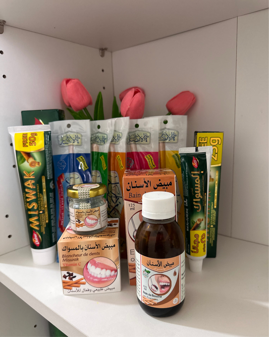 Pack Miswak Premium – Soin Naturel Complet : Dentifrice, Poudre, Bain de Bouche & Siwak Saveurs